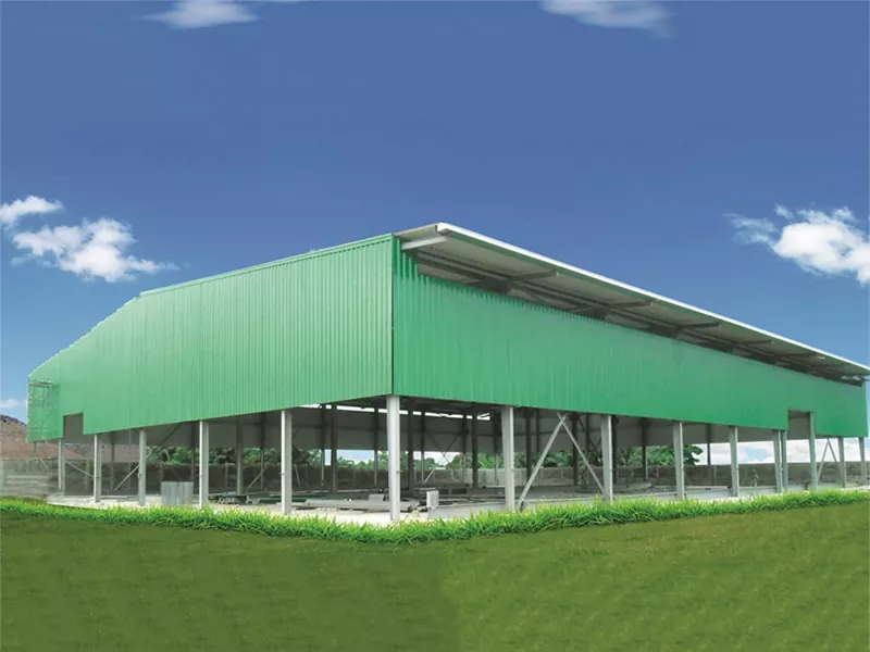 Bâtiment d'entrepôt métallique préfabriqué respectueux de l'environnement