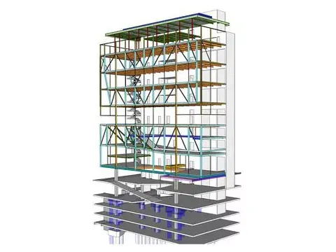 Complexe d'appartements en acier industriel