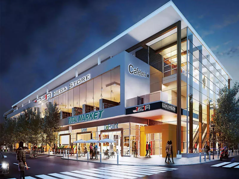 Centre commercial à cadre en acier