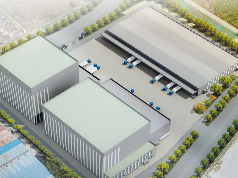 Construction de l'entrepôt de cadre en acier