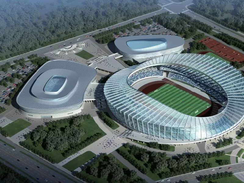 Structure en acier pour complexe de centres sportifs